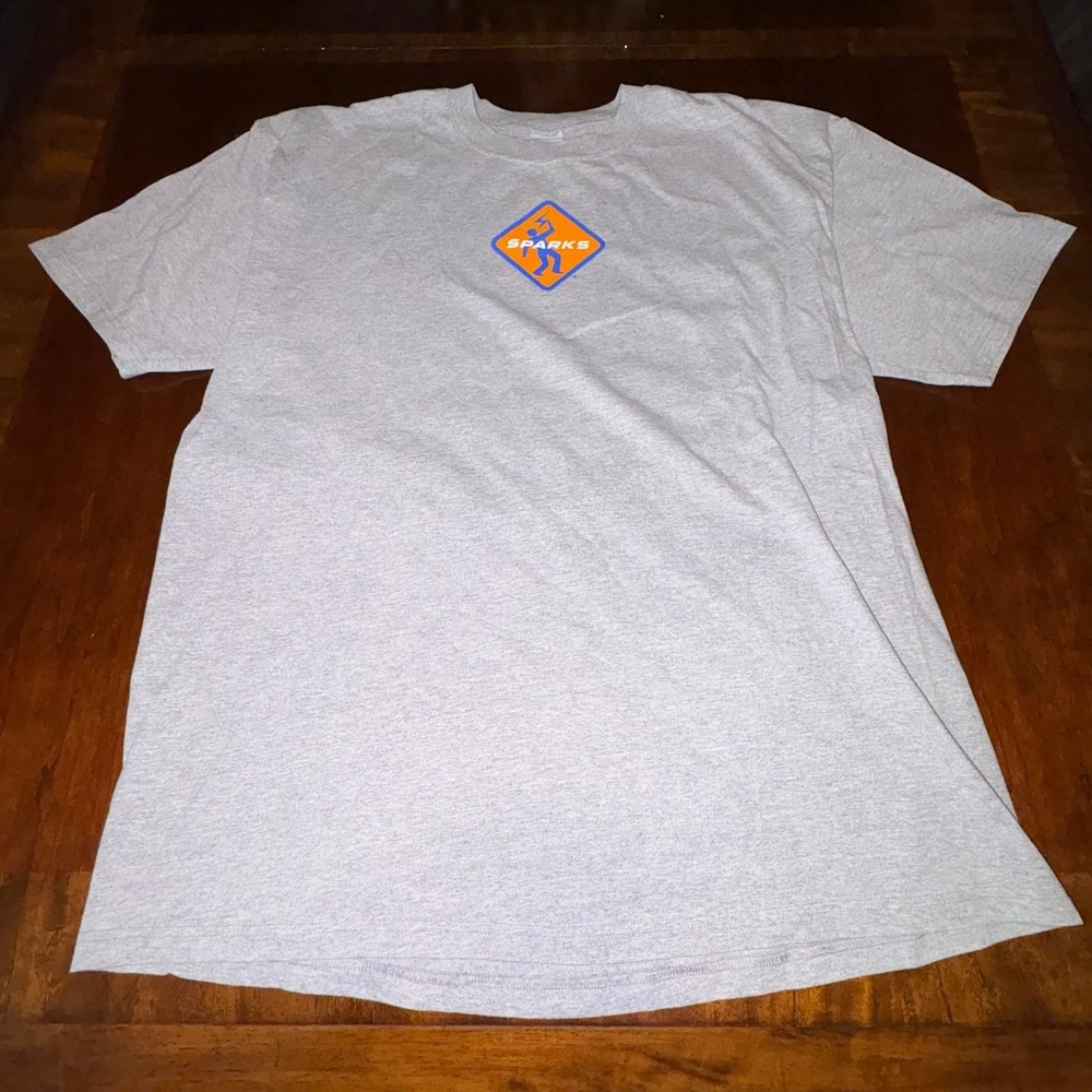 Sparks Graphic Logo T Shirt Gray‎ Anvil Y2K Streetwear Tee 2XL